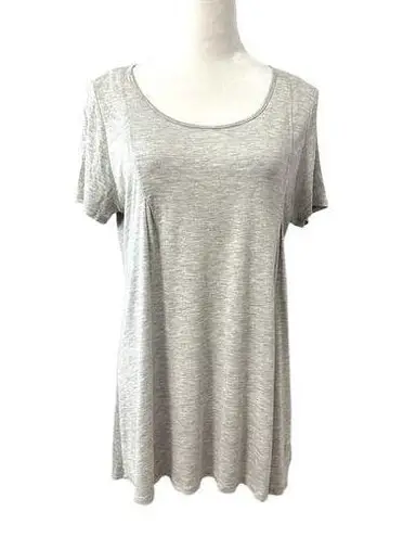 Ink Love And Peace Womens Tunic Top Gray Short Sleeve High Low Key Hole Modal L Size L