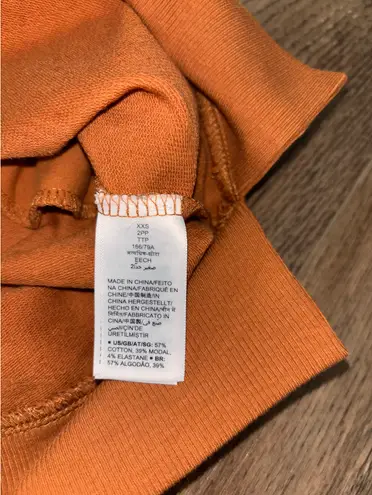 Burnt Orange/Auburn color Hooded LS Tshirt dress 🤍size XXS nwt Orange