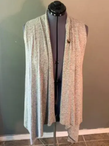 Vine & Love Sleeveless Duster Cardigan Light Gray