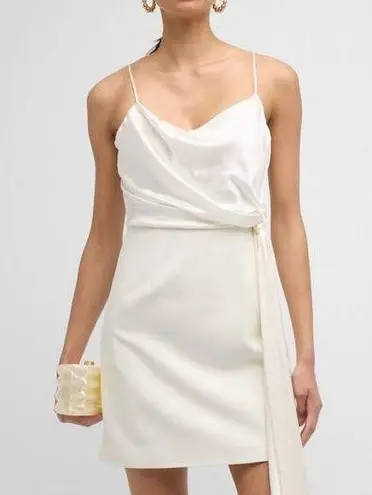 Cinq à Sept Cinq a Sept Cara Short Draped-Tie Mini white Dress Sz 4 **see pics