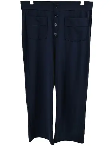 Halara High Waisted Button Multiple Pockets Straight Leg Pants Midnight Blue XL