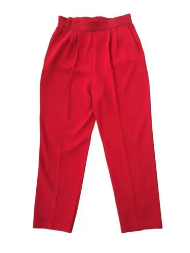 St. John Collection Santana Knit Marie Gray Red Crop Pants Pleated Pocket Size 6