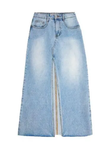 Parke Denim Maxi Skirt Medium NWT Blue