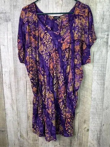 MIB PlusSize.com Purple & Tan Short Sleeve Dolman Style w/Pockets Mini Dress Top Size undefined