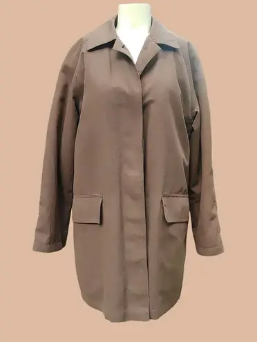 London Fog Coat Mid Classic Chocolate Suit City Brown Rain Trench Lined Reg 5