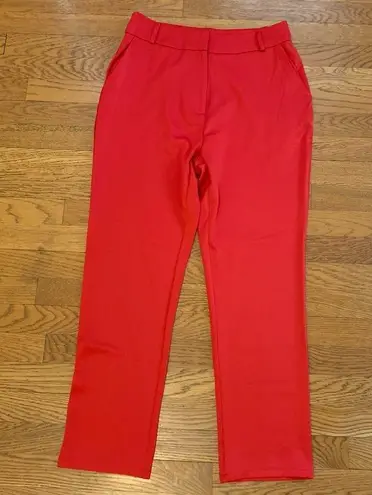 High waist satin pants in red size L Size L