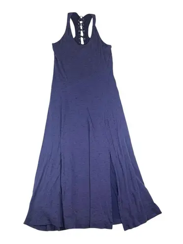 Maeve Anthropologie size small blue corset back maxi dress halter