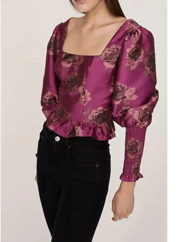 Peter Som Floral Print Square Neckline Crop Top Size 6