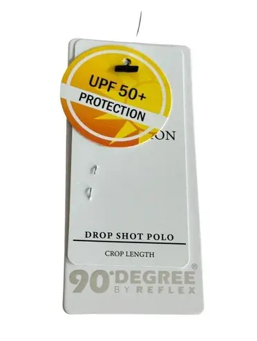 90 Degree By Reflex Work Out Polo Crop Top UPF 50+ Protection