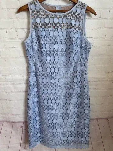 Ralph Lauren Lauren  baby blue circle crochet lace sleeveless dress Size 4