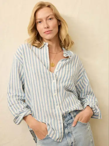 Faherty Laguna Linen Relaxed Shirt - Ocean Lucy Stripe