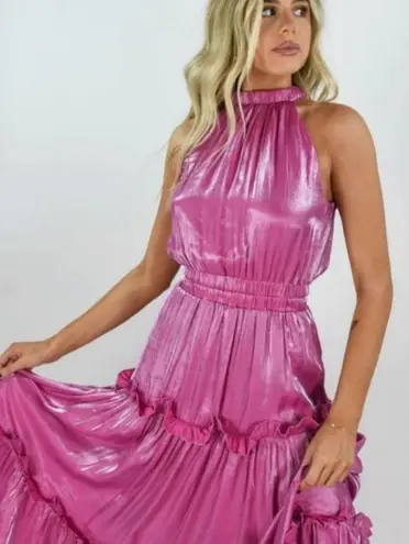 Elliatt Teagan Iridescent Midi-Dress Pink Size XL NWT Mermaidcore Formal Wedding