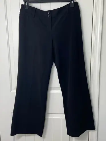EUC AGB women’s solid black button straight leg fit dress pants stretch size 8