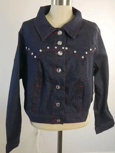 Unique Vintage  Dark Denim Western Boxy Crop Jacket S