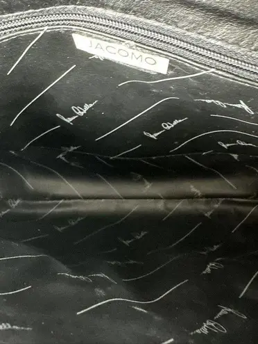 Vintage Jacomo of Paris Crossbody Clutch Purse Black Patent Snakeskin Leather