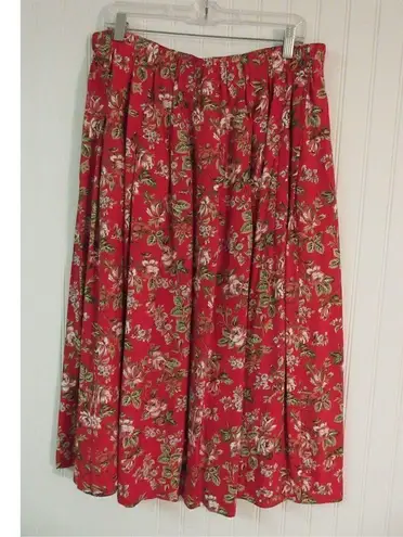Susan Bristol Vintage skirt red floral sz small
