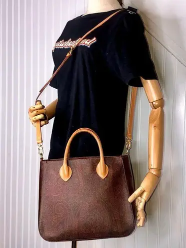 ETRO Milano Red Paisley Top Zipper Crossbody Shoulder Bag Stunning Condition