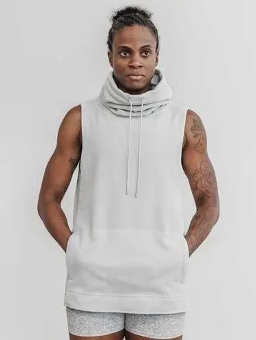 Nobull NWT Women’s Sleeveless Polartec Cowl Fleece Hoodie - Large - Glacier Gray