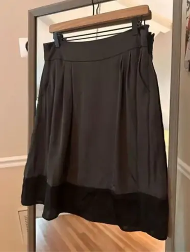 Attention Vintage Gray and Black Satin Chiffon Skirt Small