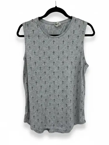 Cotton On  Gray Cross Print Tank Top