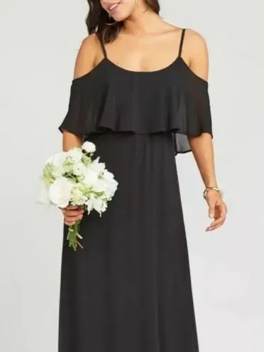 Show Me Your Mumu  Chiffon Wedding Formal Maxi Dress Black Size XXS NEW