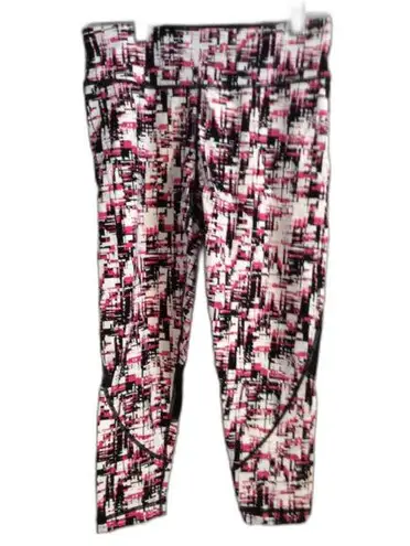 Tommy Hilfiger  Pink Black Abstract Print Leggings Small S Capris