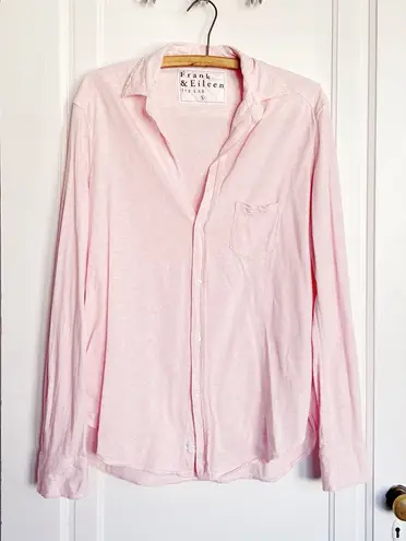 Frank & Eileen • Tee Lab Eileen Relaxed Button-Up Shirt pink Heritage Jersey - Image 1