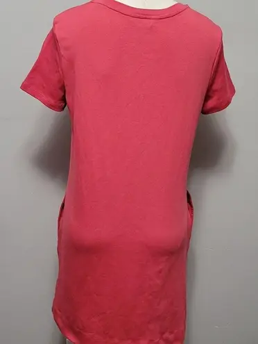 Ellen Tracy Robin Red Jersey Knit T-Shirt Midi Shift Dress Size Medium