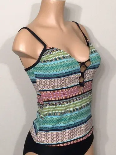 Bleu Rod Beattie  plunge neck tankini top. NWT