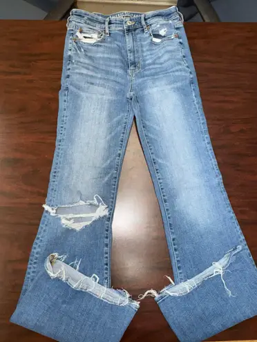 American Eagle Flare Denim Super Stretch Jeans Size 6 Long