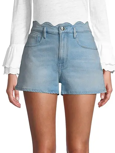 Frame Scallop Edge Denim Shorts