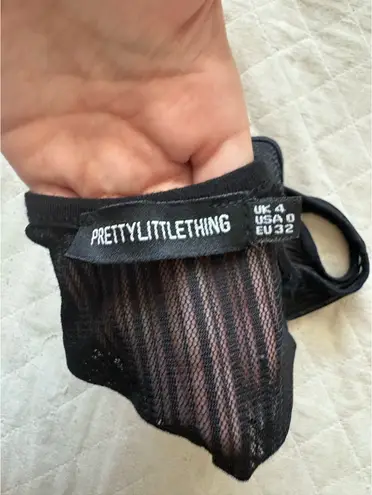 Pretty Little Thing Mesh  Top Black