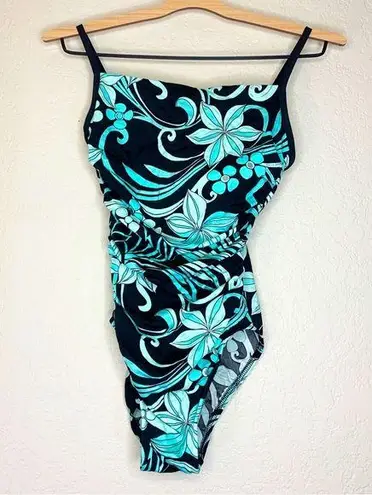 MiracleSuit Floral Print One Piece Shape wear Swimsuit Size 8
