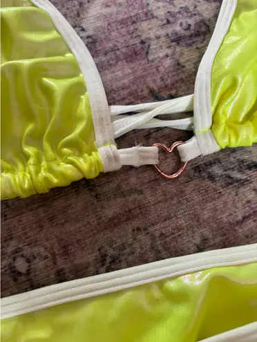 iHeartRaves Rave festival neon yellow skirt and top set