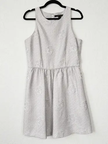 Cynthia Steffe New Feather Gray Roses Floral Dress Size 10