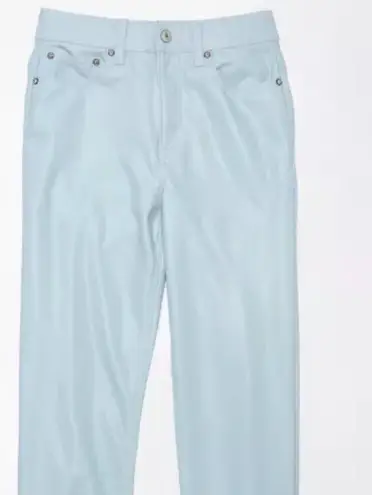 American Eagle NWOT AE Stretch Vegan Leather Super High-Waisted Straight Pant Light Blue