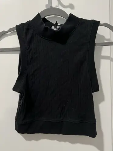 Brave Soul ✨ Brave Soul London Cropped High Neck Top - Size Medium - Black