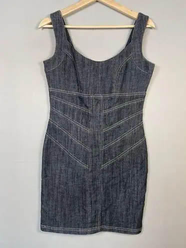 Boom Boom Jeans Gray Denim Dress Grunge Punk Bodycon Y2K Goth Size Medium M