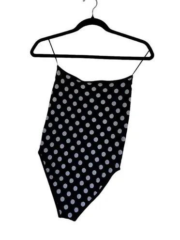 ZARA NWOT  POLKA DOT BODYSUIT WITH RING DETAIL STRETCH BLOGGERS FAV XS-S