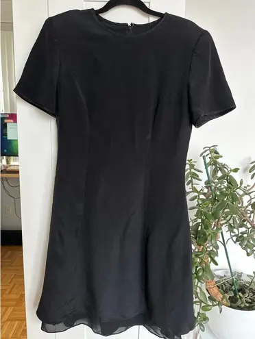 Kay Unger Women's Vintage Black 100% Silk Short Sleeve Shift Dress,Size 10,EUC