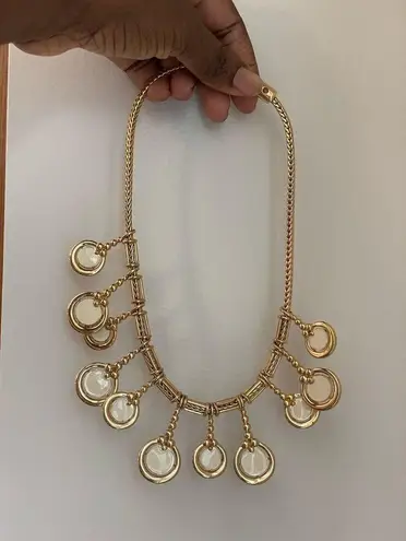 Monet  Vintage Gold Tone 70s Gilt Vanilla Colored Magnificent Luxurious Necklace