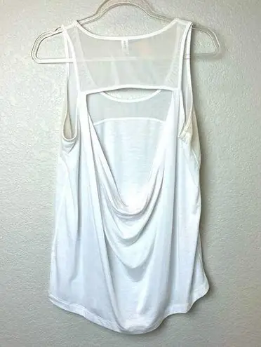 90 DEGREE White Workout Top with Mesh Detail & Back Detail Size L Size L
