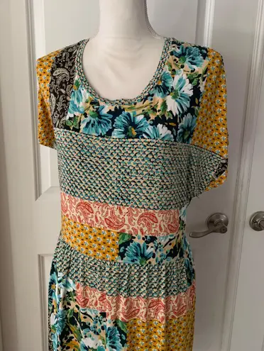 Johnny Was Patchwork Knit Jersey Minidress