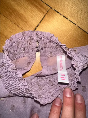 Xhilaration  purple and gold flowy dress top