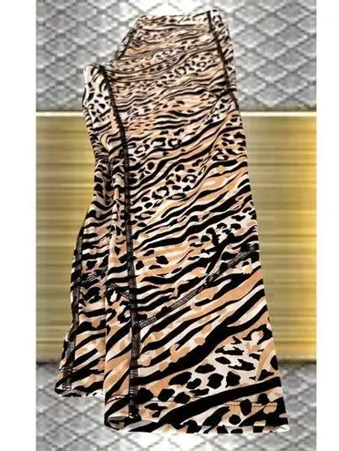 Victorias Secret Pink Sport Leggings Large Logo Leopard Print Cheetah Print Yoga Tan Size undefined