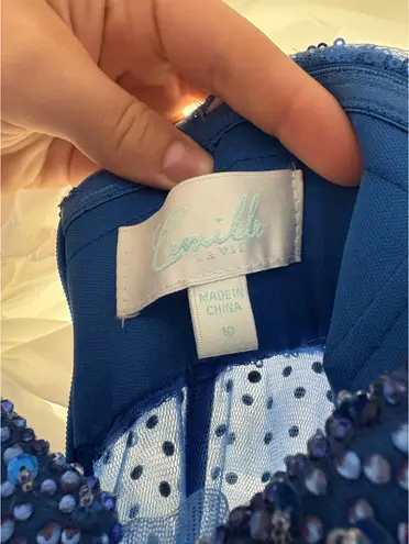 Camille La Vie Blue Sequin Prom Dress