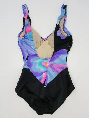 One Piece Vintage 80s The Slim Suit Floral Swimsuit