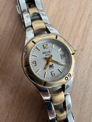 Relic Wet Two Tone Ladies Watch with Date Window