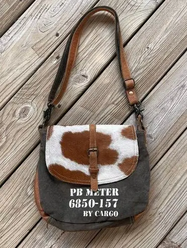 Myra Bag Cargo 157 Women's Cowhide And Cotton Messenger Bag Gray