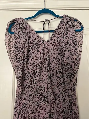 Halston Heritage Heritage Marble Print Popover Pleated Dress